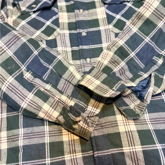 David Taylor Men's Plaid Shirt Jacket in Navy and Burgundy - Picture 8 of 9